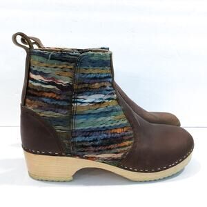 Scandic Edith Hippie Yarn Mid Heel Zipper Clog Boots